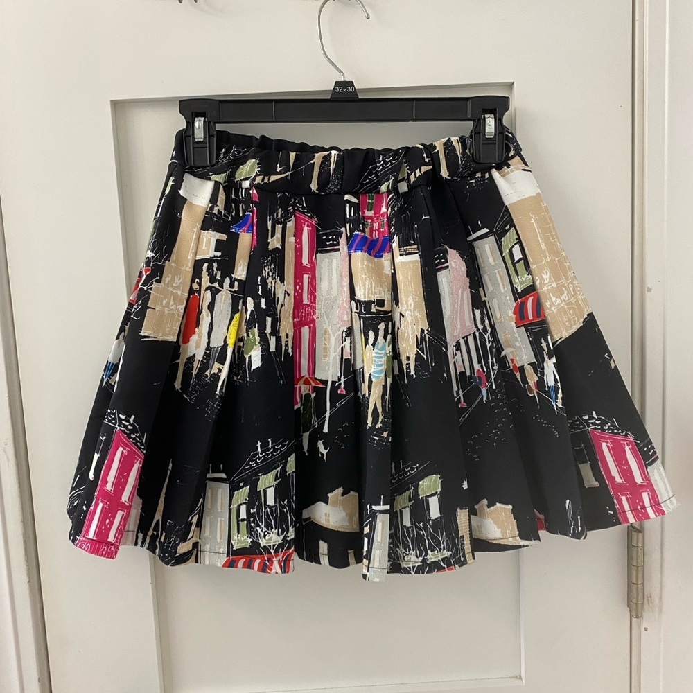 S Black Skirt with City Design